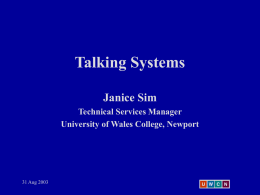 Talking Systems - University of Bath
