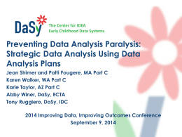 Preventing Data Analysis Paralaysis S86