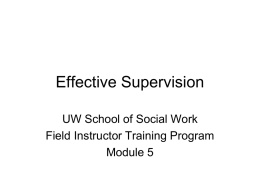 Effective Supervision - School of Social Work | School of