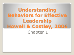 Leadership Behaviors and Processes