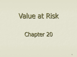 Value at Risk - University of Manitoba