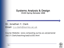 Systems Analysis and Design Allen Dennis and Barbara Haley
