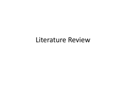 Introduction to the literature review