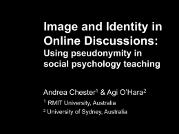 Image, Identity and Pseudonymity in Online Discussions