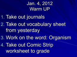 Jan. 4, 2012 Warm UP