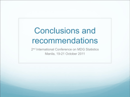 Conclusions and recommendations