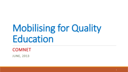Mobilising for Quality Education
