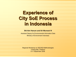 Experience of City SoE Process in Indonesia