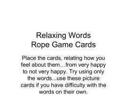 Relaxing Words Rope Game Cards