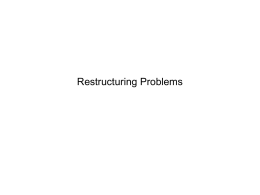 Restructuring Problems - University of California, Irvine