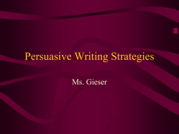 Persuasive Writing Strategies