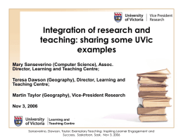 Integration of research and teaching: sharing some
