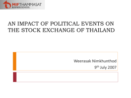 The impact of political events on stock market : Case of