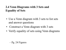 2.4 Venn Diagrams with 3 Sets and Equality of Sets