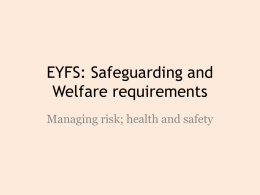 EYFS: Safeguarding and Welfare requirements