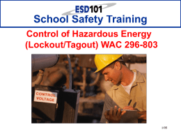 Control of Hazardous Energy - Home