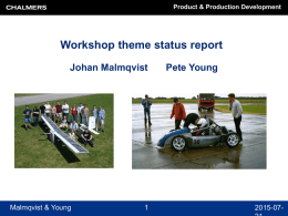 Workshop theme status at Chalmers