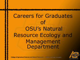 Careers In Natural Resources - Oklahoma State University