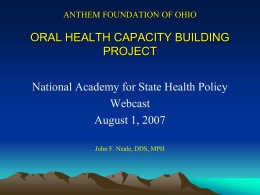 ORAL HEALTH CAPACITY BUILDING PROJECT