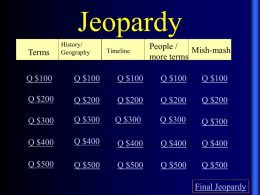 Jeopardy - Waunakee Intermediate School