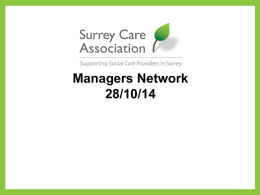 Welcome to the - Surrey Care Association