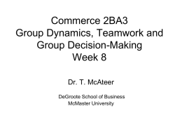 Commerce 2BA3 - McMaster University