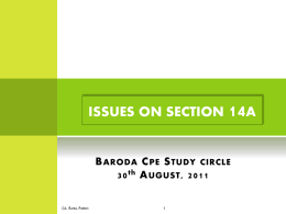 Baroda Cpe Study circle 30th August, 2011