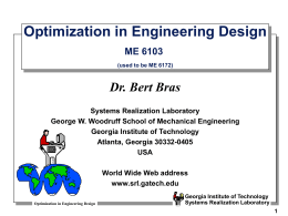 Optimization in Engineering Design ME 6172