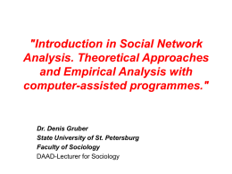 'Introduction in Social Network Analysis. Theoretical