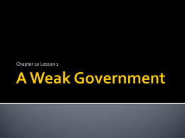 A Weak Government - Home Page