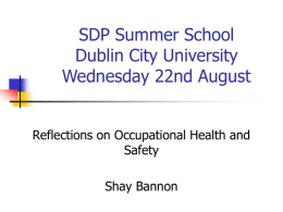 SDP Summer School Dublin City University Wednesday 22nd …