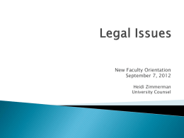 Legal Issues in 20 Minutes - Middle Tennessee State University