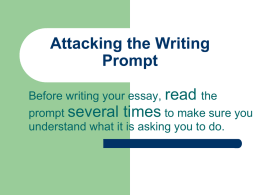 Attacking the Writing Prompt - Diboll Independent School