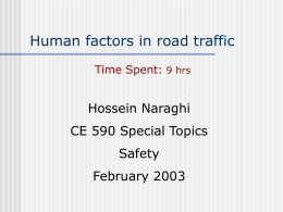 Human factors in road traffic - Center for Transportation