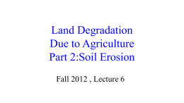 Land and Water Degradation Due to Agriculture