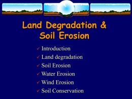 Soil Erosion and its Control