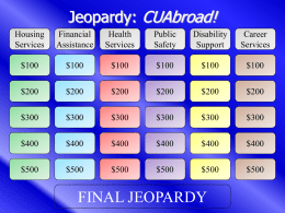 Jeopardy - CUAbroad