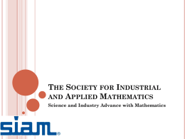 The society for industrial and Applied mathematics