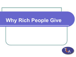 Why rich people give - Institute of Fundraising