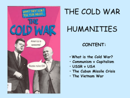 THE COLD WAR HUMANITIES