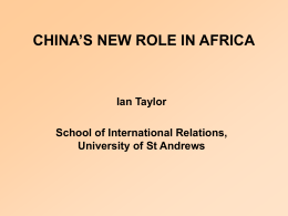 MAIN ISSUES IN SINO-AFRICAN TIES