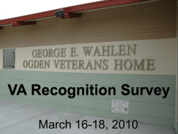 George E. Wahlen Ogden Veterans’ Home VA Recognition Survey