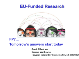 The EU’s Seventh Research Framework Programme (FP7, 2007 …