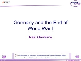 1. Nazi Germany - Germany and the End of World War I