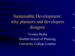 Sustainable Development: why planners and developers disagree