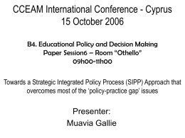 CCEAM International Conference - Cyprus 15 October 2006 B4