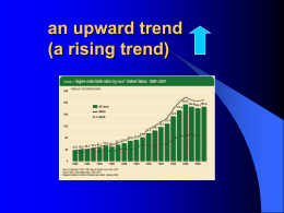 an upward trend/a rising trend