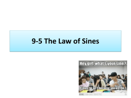 13-5 The Law of Sines (Day 1)