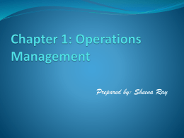 Chapter 1: Operations Management