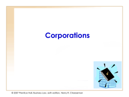 Chapter 035 - Formation & Operation of Corporations